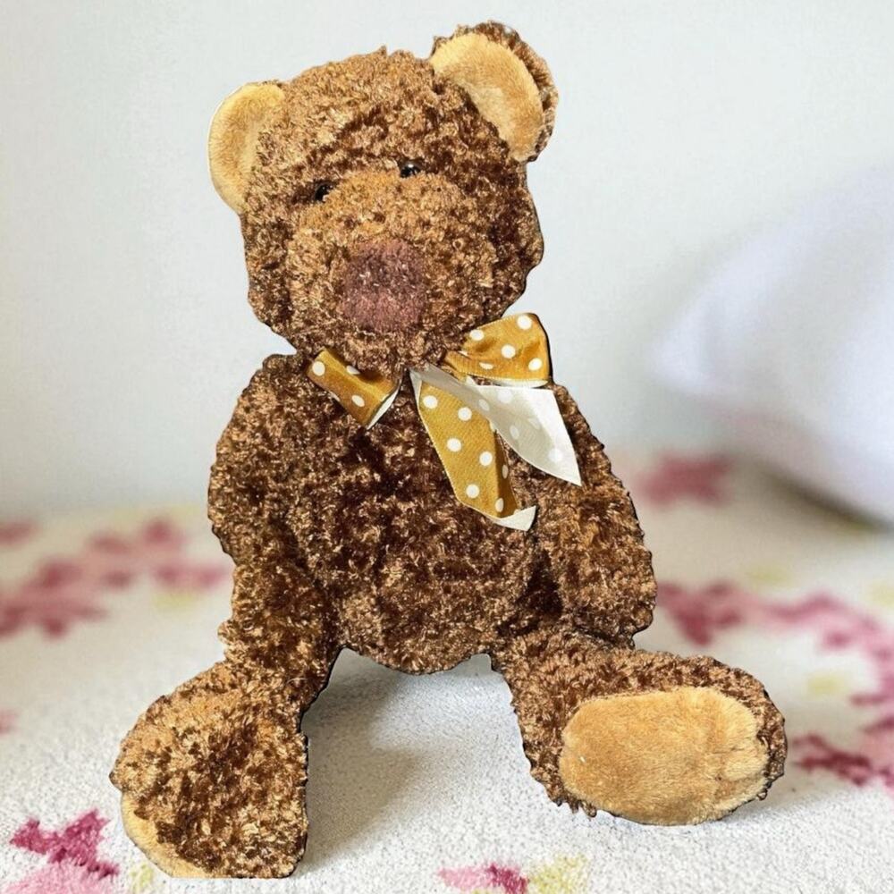 Mary Meyer Putty Teddy Bear Plush 10" Stuffed Animal Nursery Shower Gift Ribbon